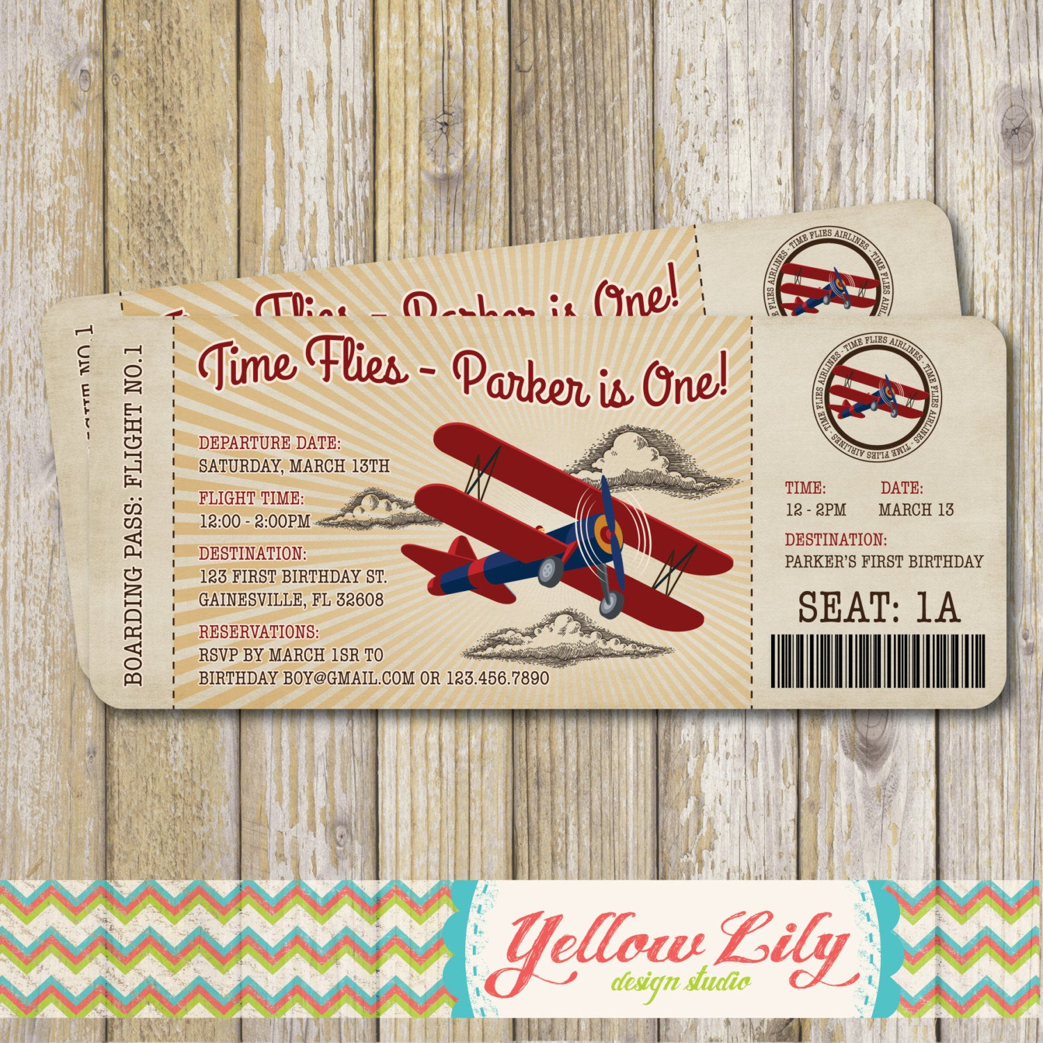 Vintage Airplane Birthday Invitations
 Vintage Airplane Boarding Pass Birthday Invitation Vintage