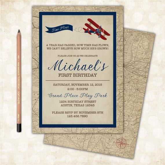 Vintage Airplane Birthday Invitations
 Vintage Airplane Birthday Invitation Vintage Rustic