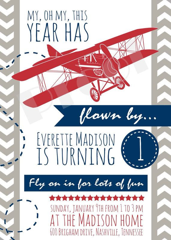 Vintage Airplane Birthday Invitations
 Vintage Airplane Birthday Invitation DIY Printable