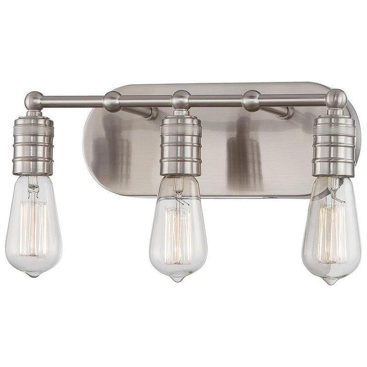 Vintage Bathroom Lights
 Antique Bulb 3 Light Brushed Nickel Bathroom Vanity Light