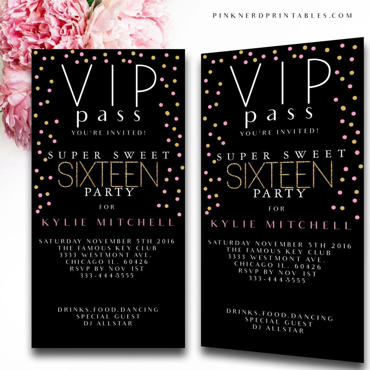 Vip Birthday Invitations
 Sweet 16 birthday invitation ticket Vip pass birthday