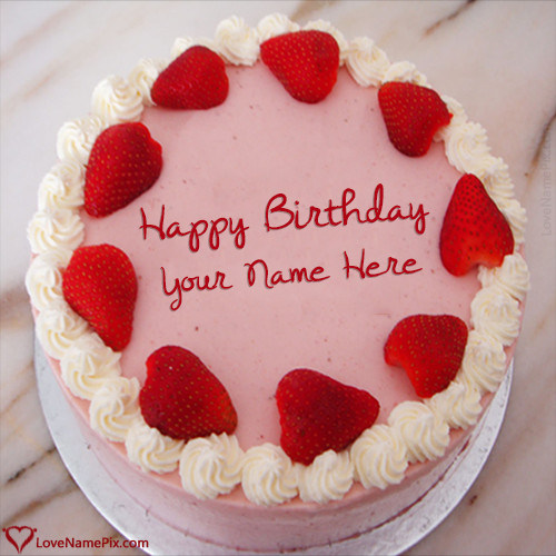 Virtual Birthday Cake
 Strawberry Virtual Birthday Cake Maker Name Generator