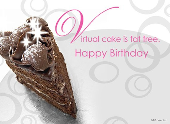 Virtual Birthday Card
 Fat Free Virtual Cake Postcard Happy Birthday Ecard