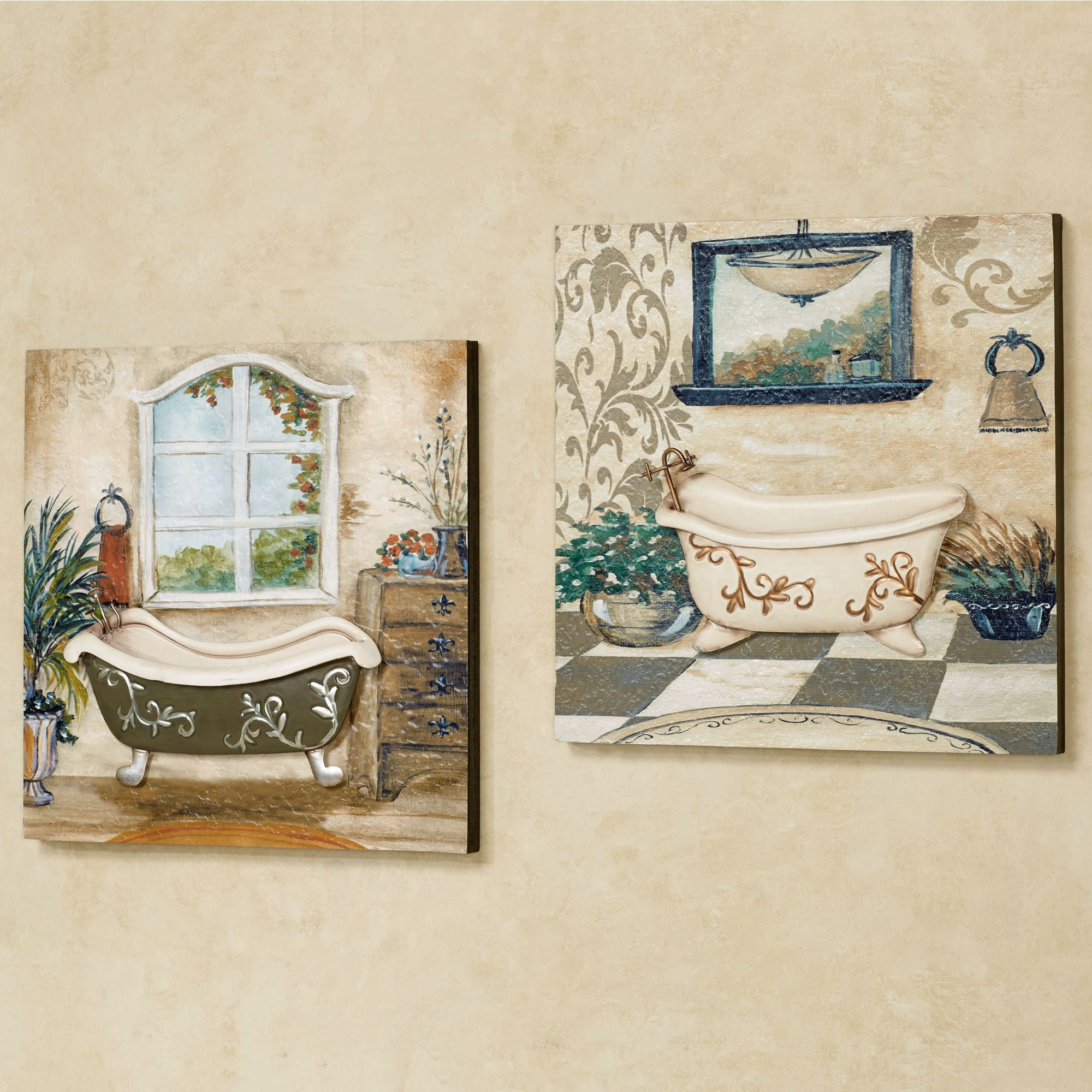 Wall Art Bathroom
 Salle de Bain Bathroom Wall Art Set