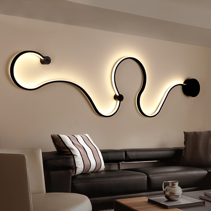 Wall Lamps Bedroom
 Modern minimalist creative wall lamp black white led