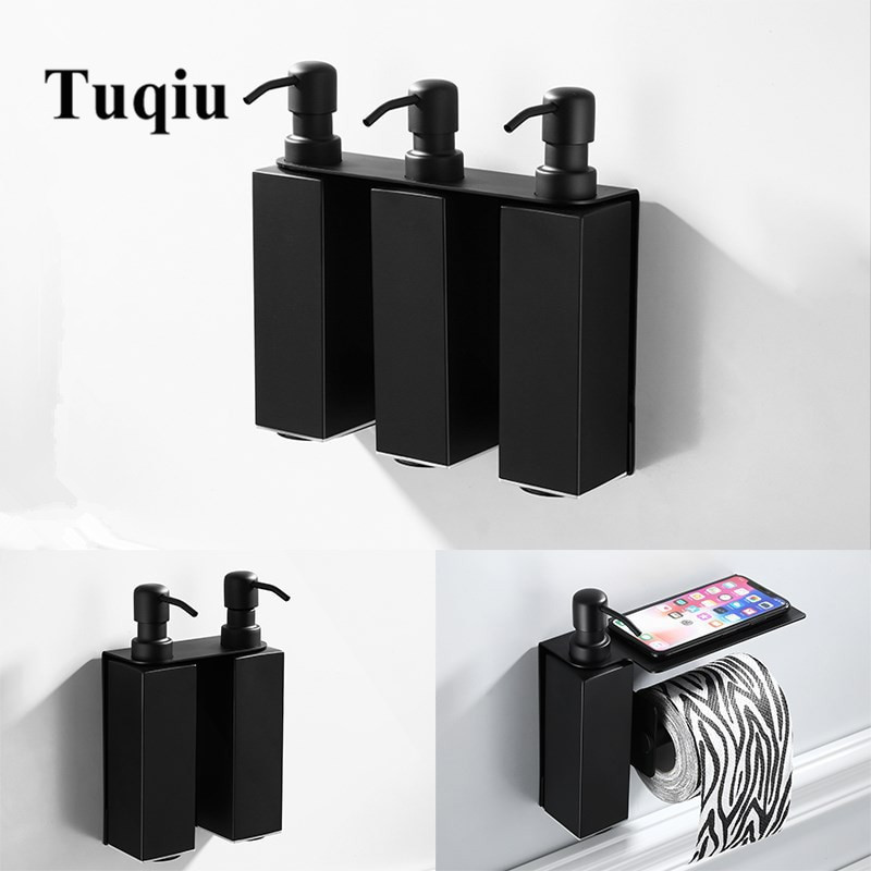 Wall Mounted Bathroom Soap Dispenser
 Soap Dispenser Wall mounted Black bathroom Hand Liquid