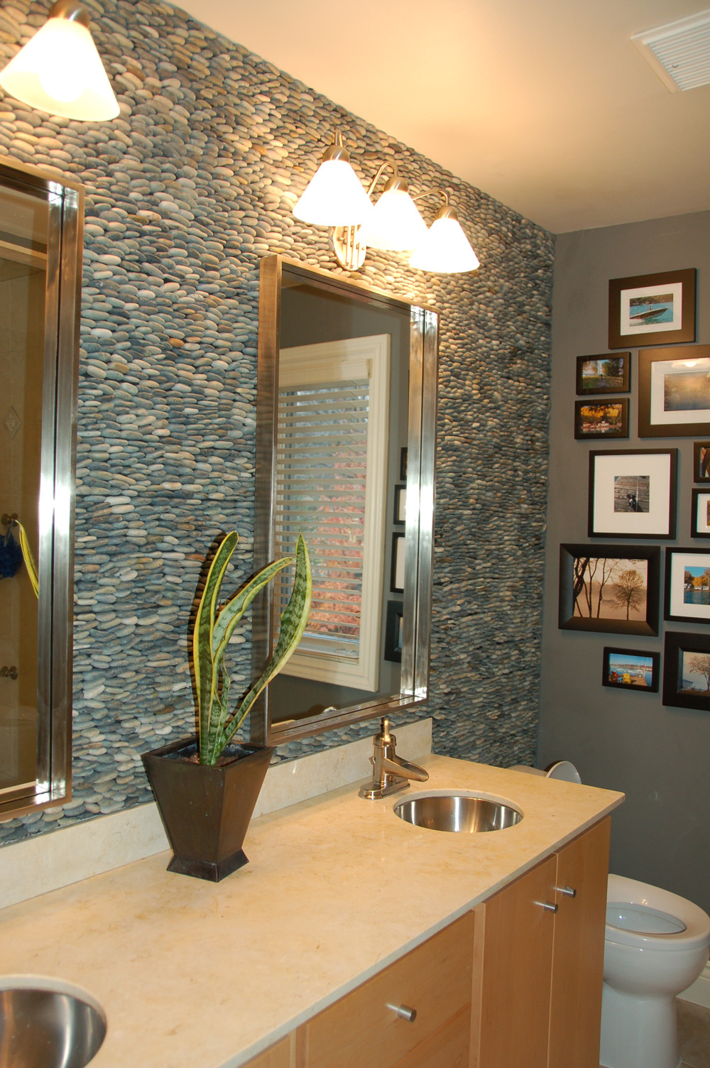 Wall Pictures For Bathroom
 River Rock Tile Sheets – HomesFeed