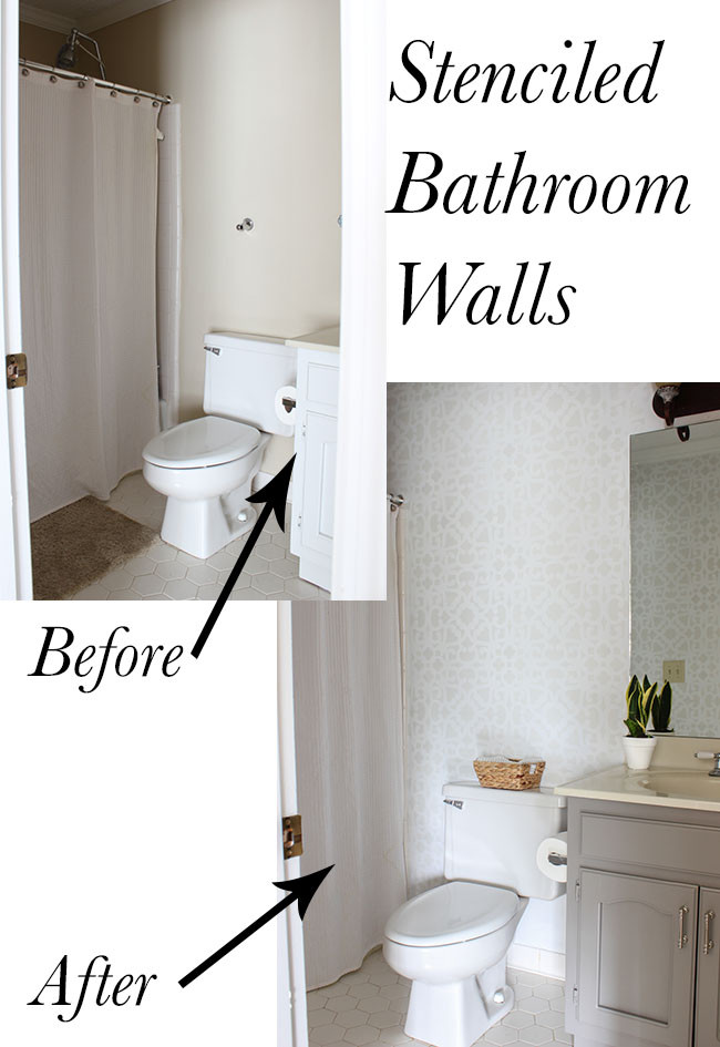 Wall Pictures For Bathroom
 Bathroom Makeover Stenciled Walls Plus a Giveaway