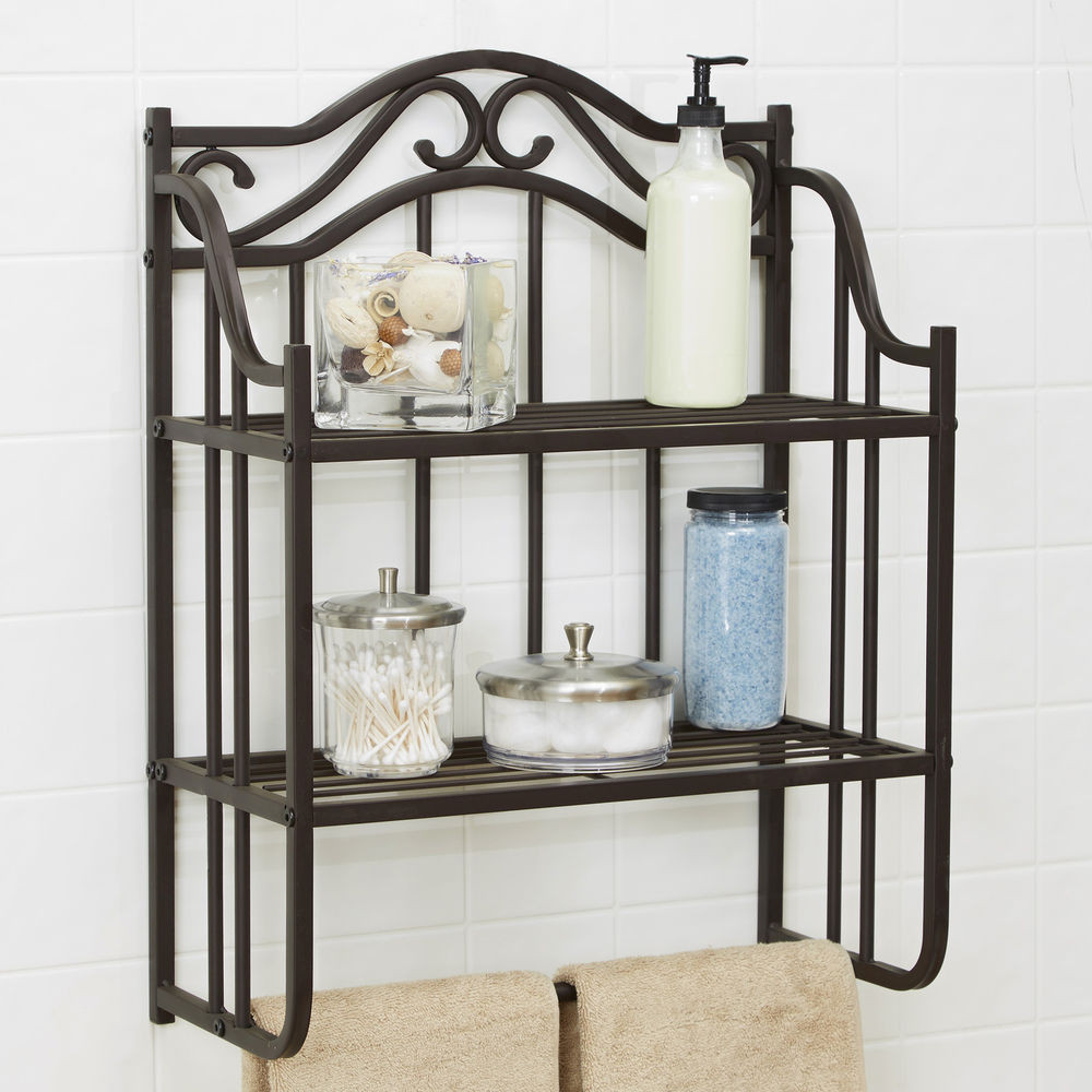 Wall Shelves Bathroom
 Vintage Bathroom Wall Shelf Antique Storage Metal Shelves