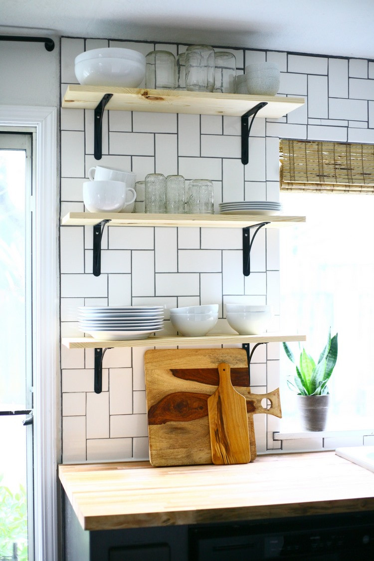 Wall Shelves For Kitchen
 How to install basic open kitchen shelves over tile a