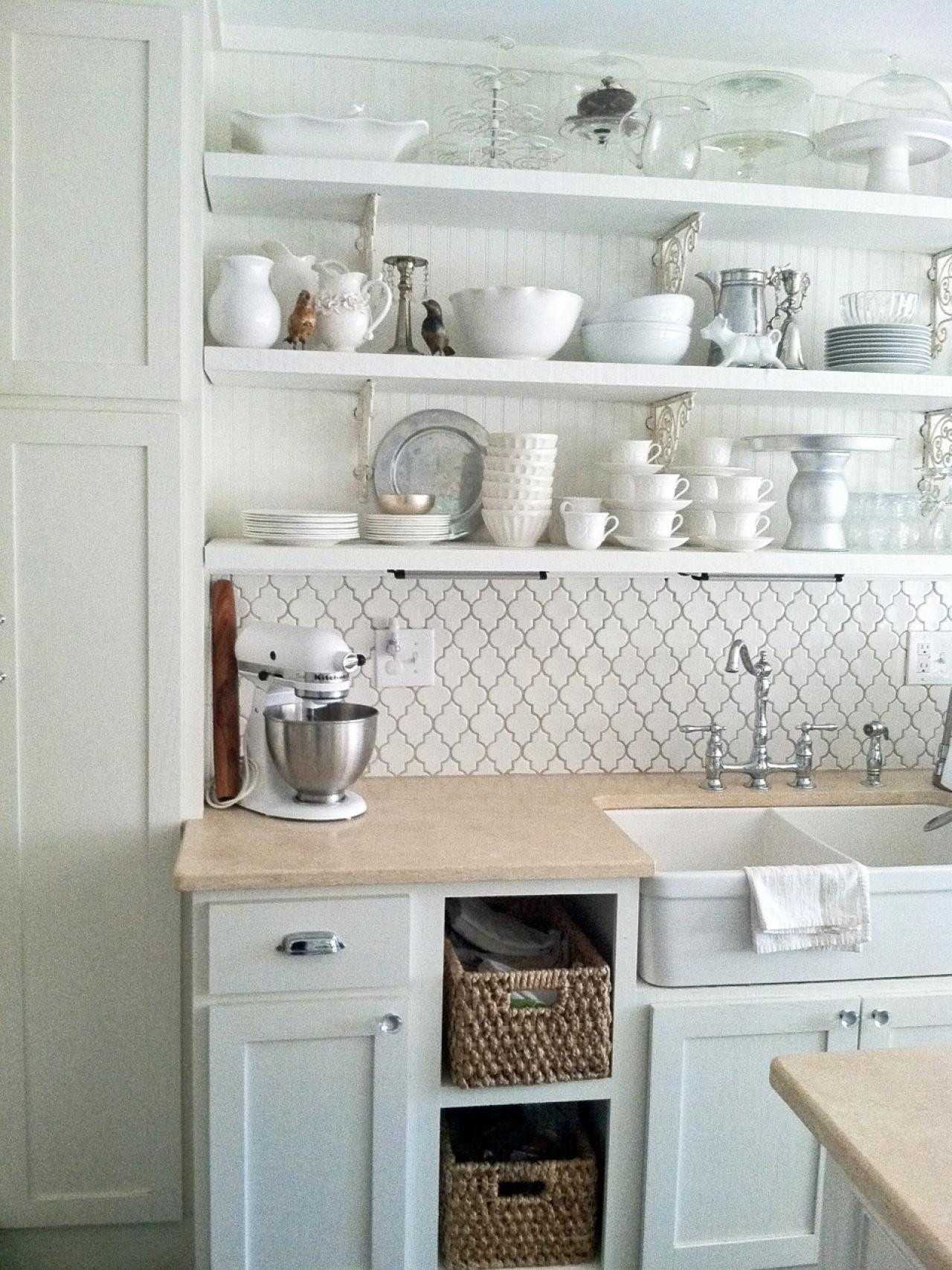 Wall Shelves For Kitchen
 White Wall Shelves for Effective Storage in Small Kitchen