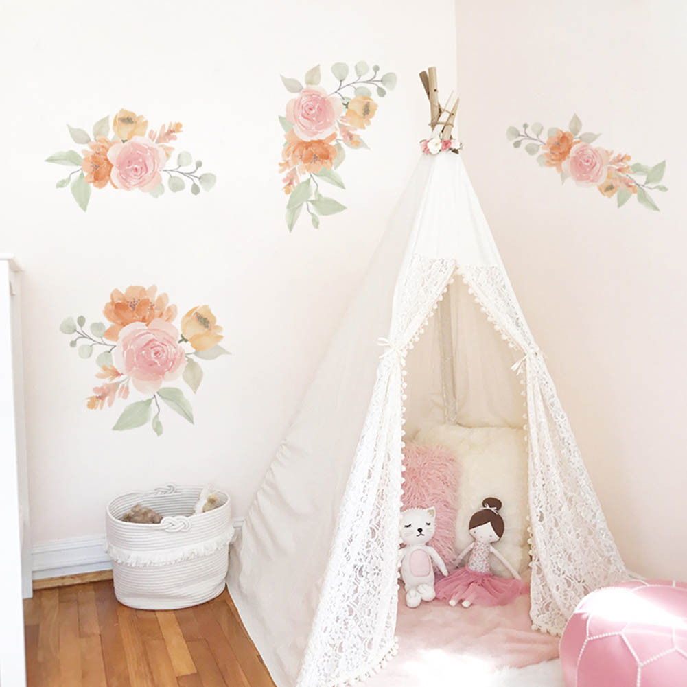 Walmart Baby Room Decor
 Pink Peony Flower Wall Stickers Kids Baby Nursery Decor