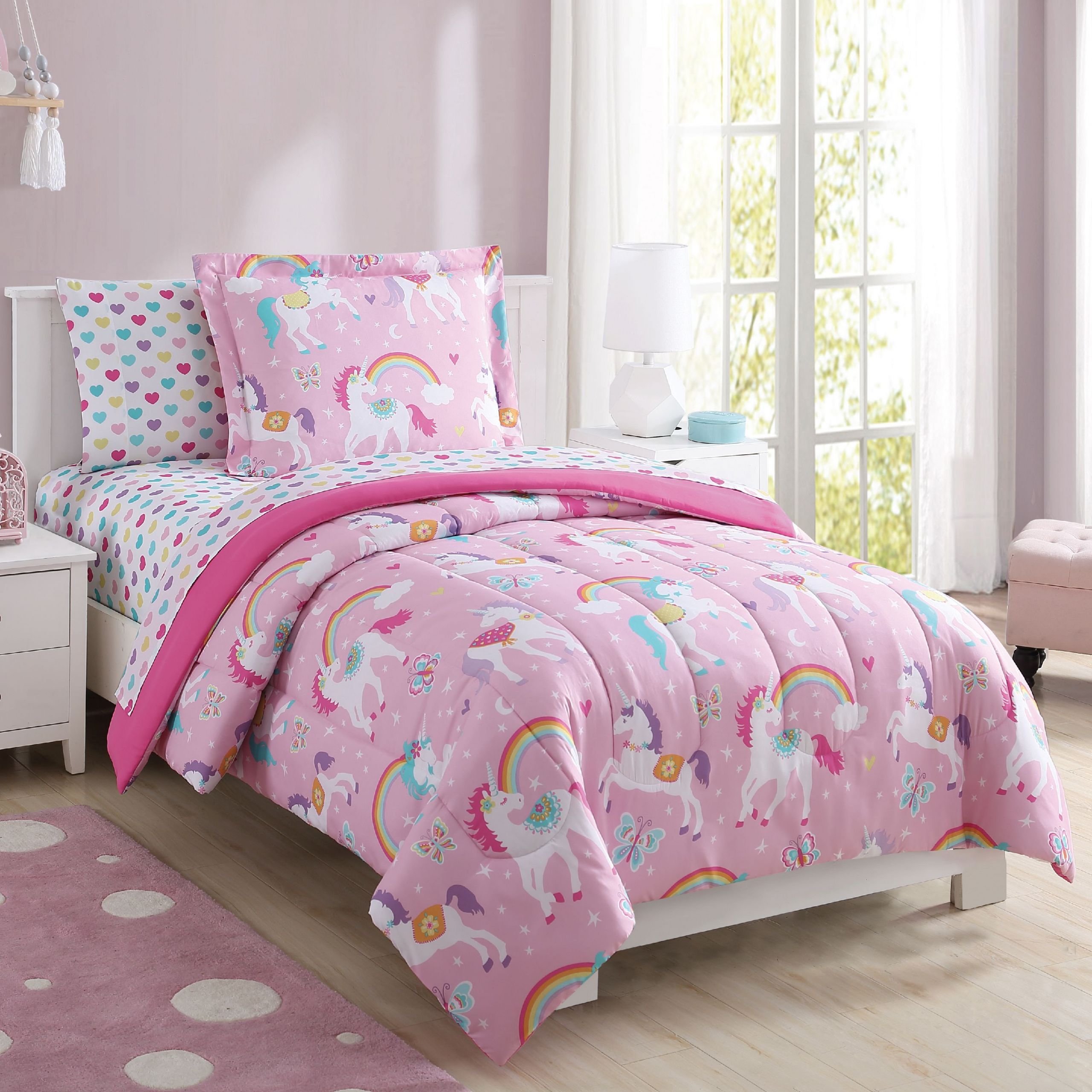 Walmart Bedroom Sets For Kids
 Mainstays Kids Rainbow Unicorn Bed in a Bag plete