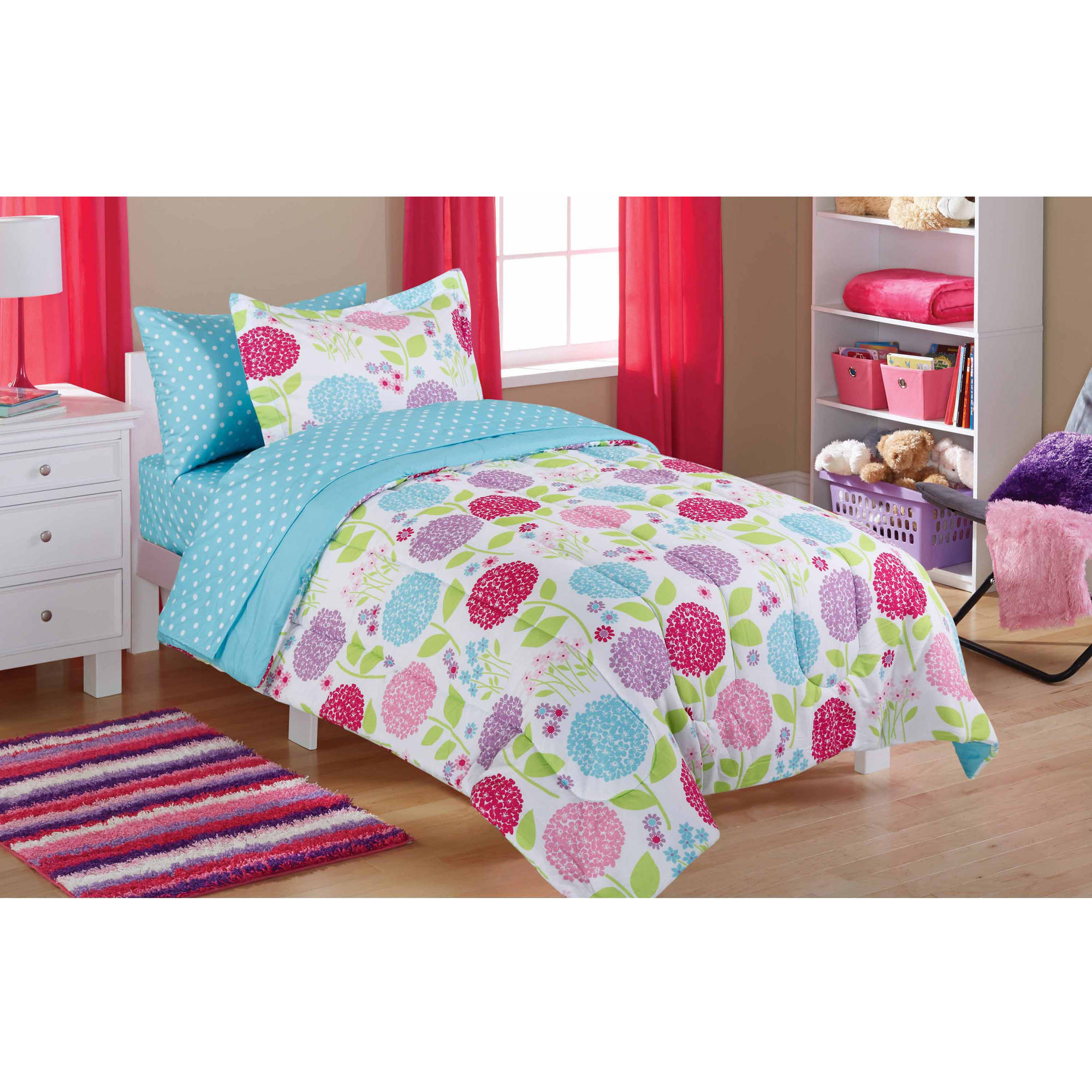 Walmart Bedroom Sets For Kids
 Mainstays Kids In the Garden Bed in a Bag Bedding Set