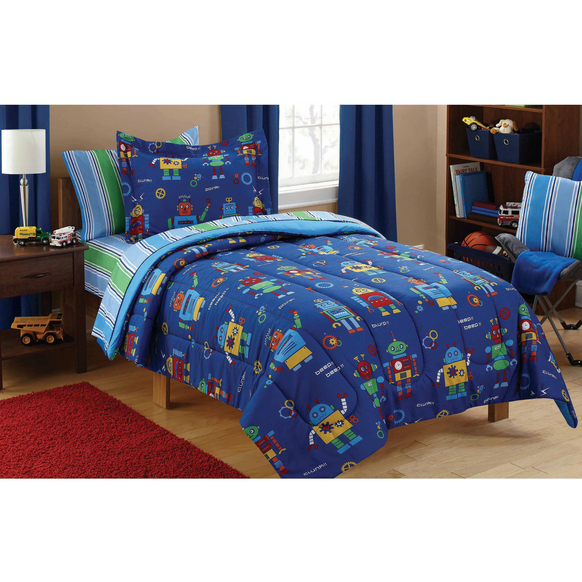 Walmart Bedroom Sets For Kids
 Mainstays Kids Robots Bed in a Bag Coordinating Bedding