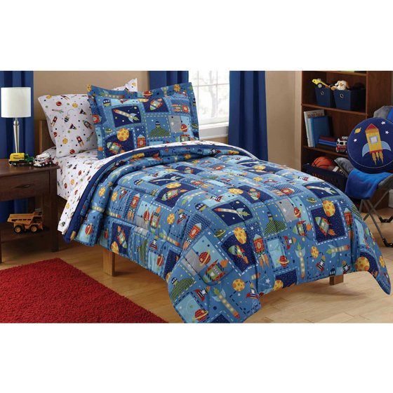 Walmart Bedroom Sets For Kids
 Mainstays Kids Space Bed in a Bag Coordinating Bedding Set