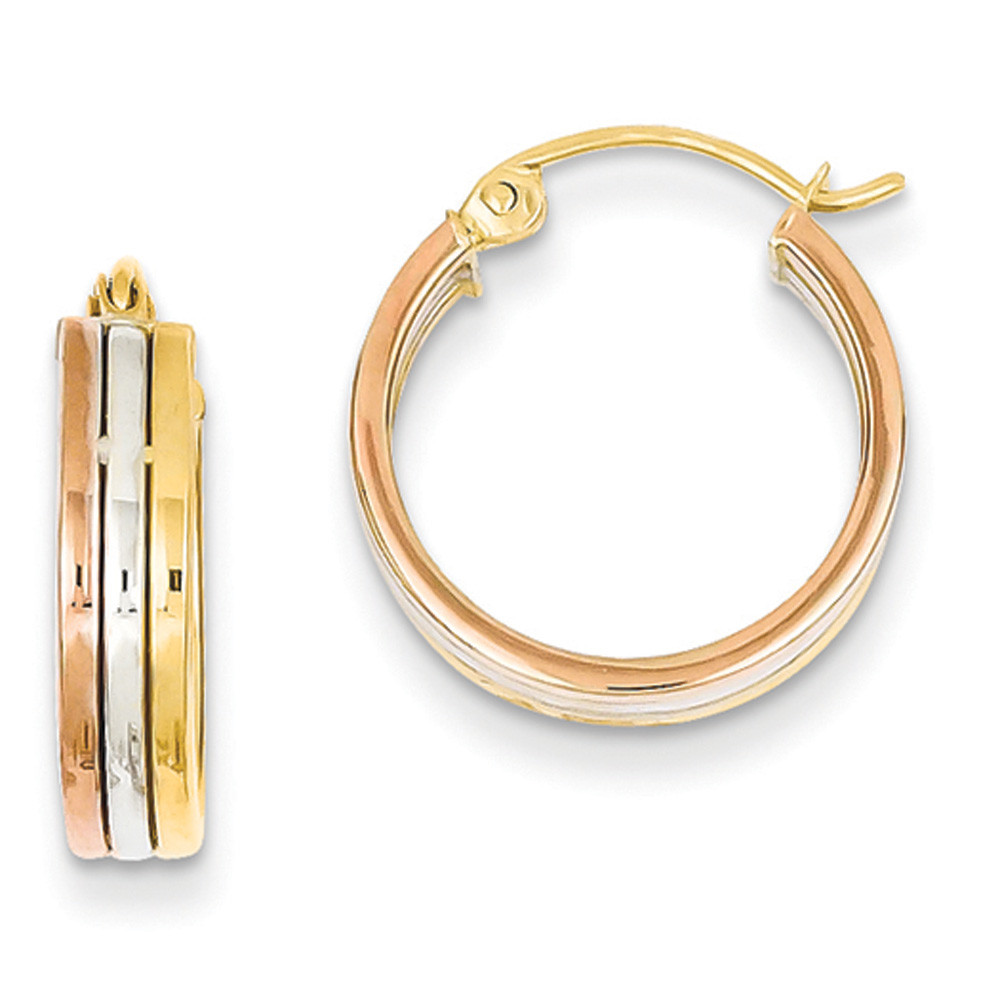 Walmart Gold Earrings
 14k Tri Color Gold Hoop Earrings Walmart