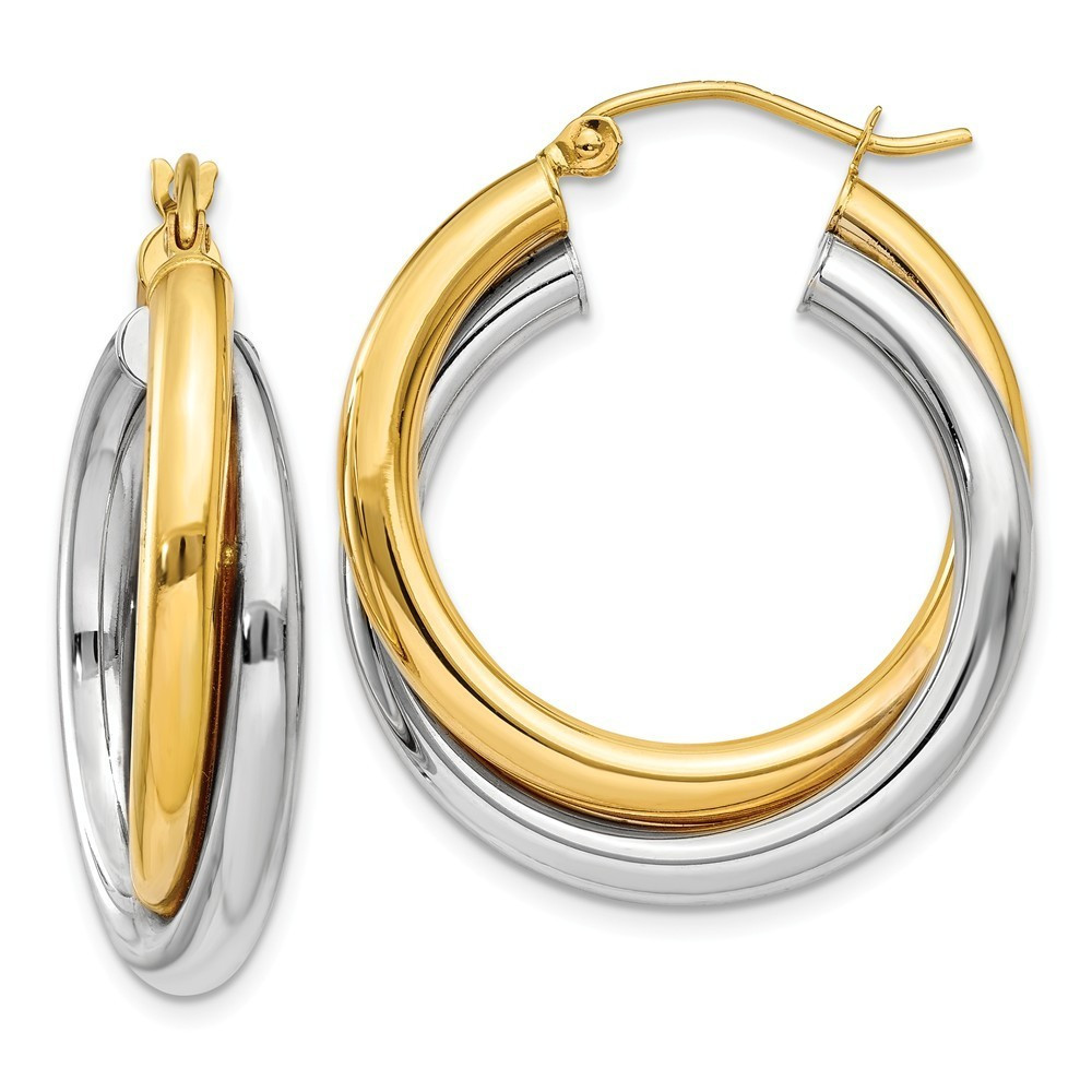 Walmart Gold Earrings
 JewelryWeb 14k Yellow Gold Double Hoop Earrings 4 9