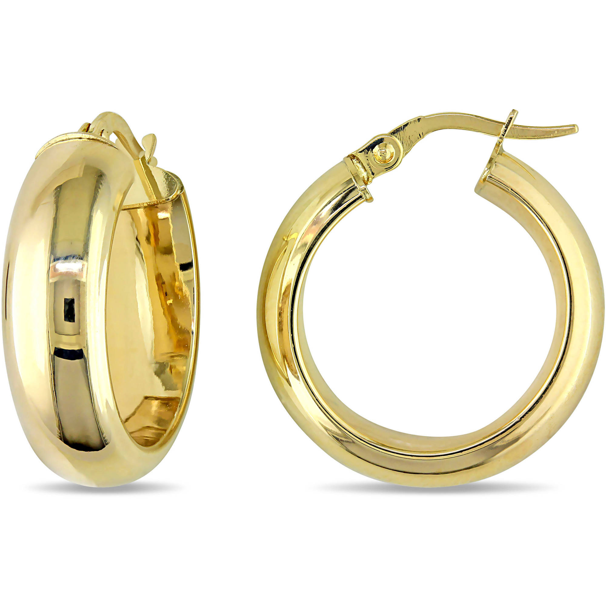 Walmart Gold Earrings
 Miabella Classic 10 Karat Yellow Gold Hoop Earrings