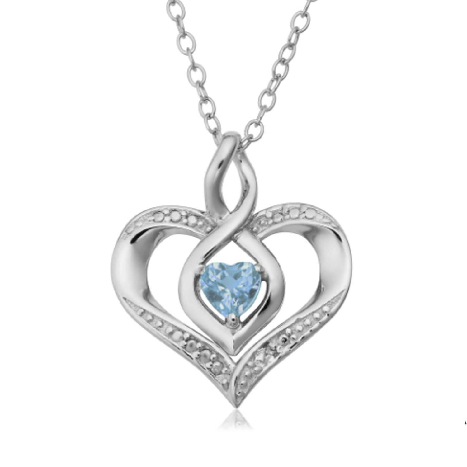 Walmart Heart Necklace
 Jewelry Affairs Sterling Silver Heart Shape Gemstone