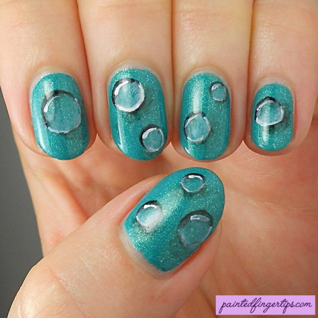 Water Droplet Nail Art
 31DC2016 Day 30 Water Drops Inspired by a Tutorial