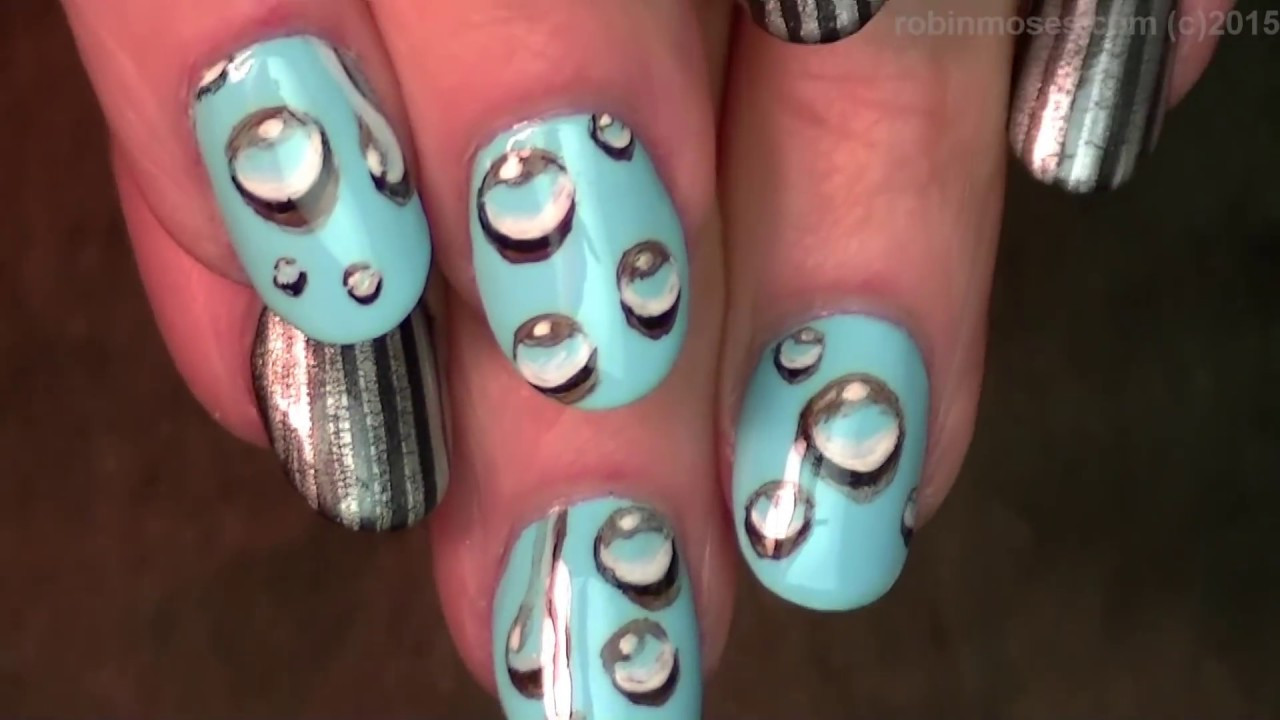 Water Droplet Nail Art
 Realistic Water Droplet Nail Art Design