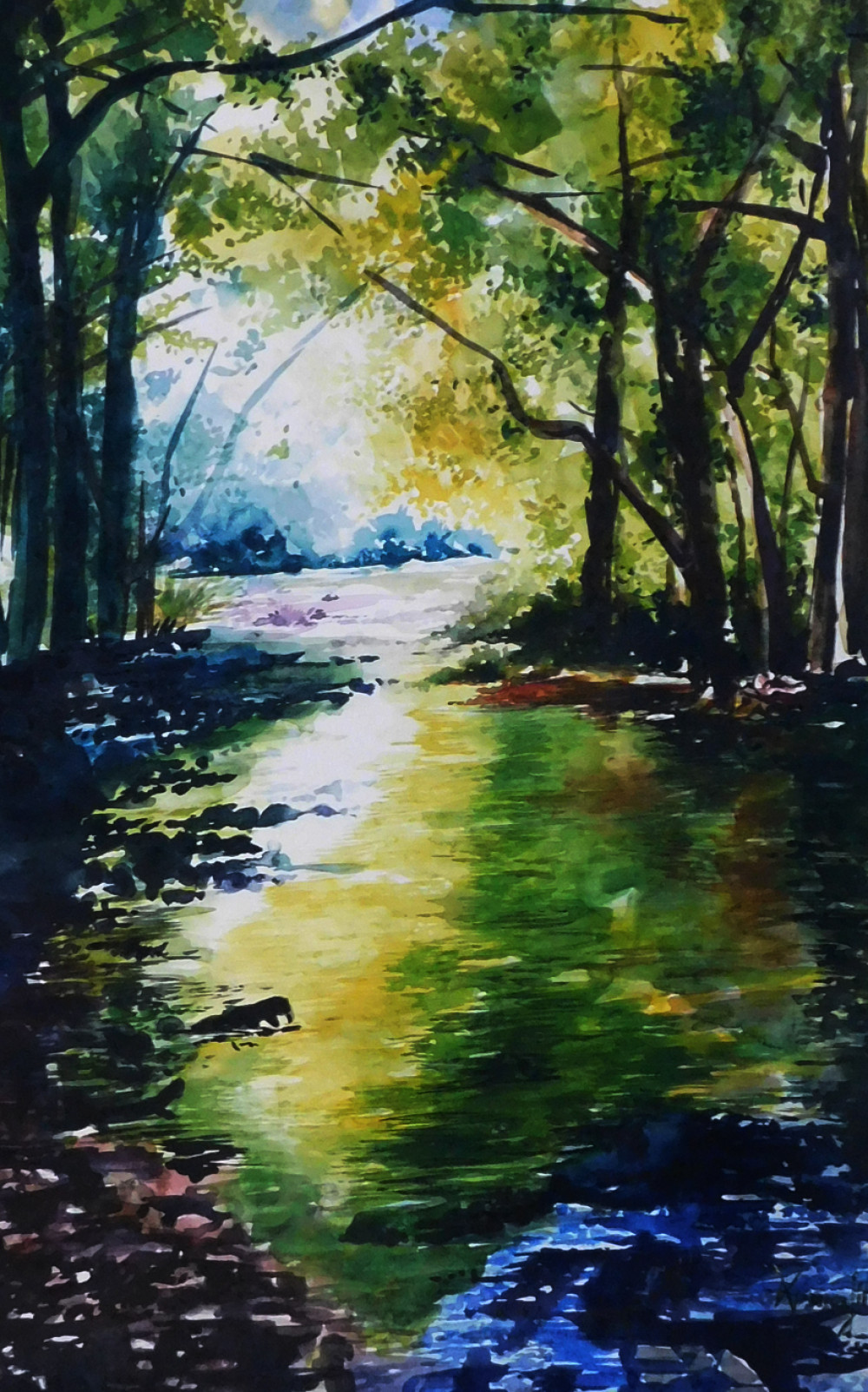 Watercolor Landscape Painting
 Landscape Painting by Pabitra Dutta