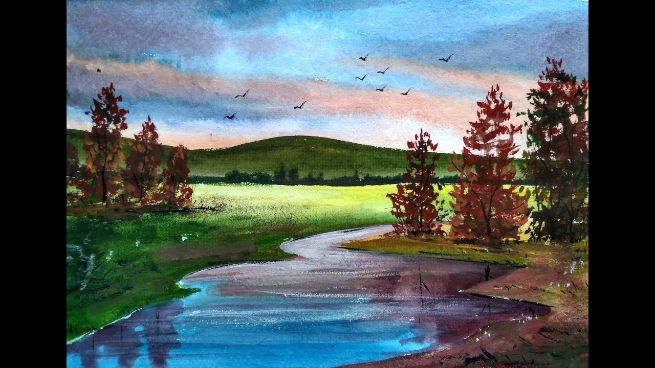 Watercolor Paintings Landscape
 Painting Beautiful Watercolor Landscapes with Ghanashyam