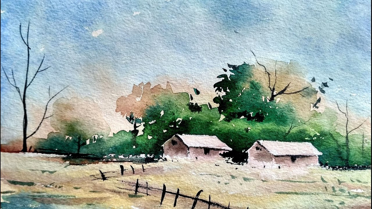 Watercolor Paintings Landscape
 Simple Watercolor Landscape Painting for Beginners