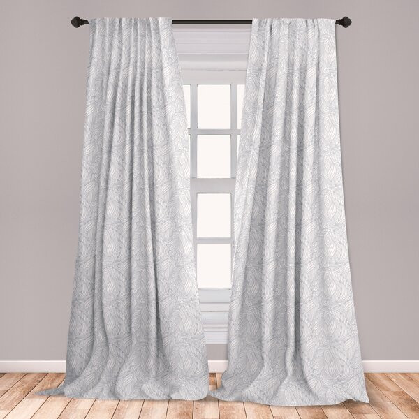 Wayfair Living Room Curtains
 East Urban Home Ambesonne Grey And White 2 Panel Curtain