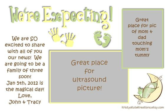 We Are Expecting A Baby Quotes
 We re Expecting Baby Announcement card Digital