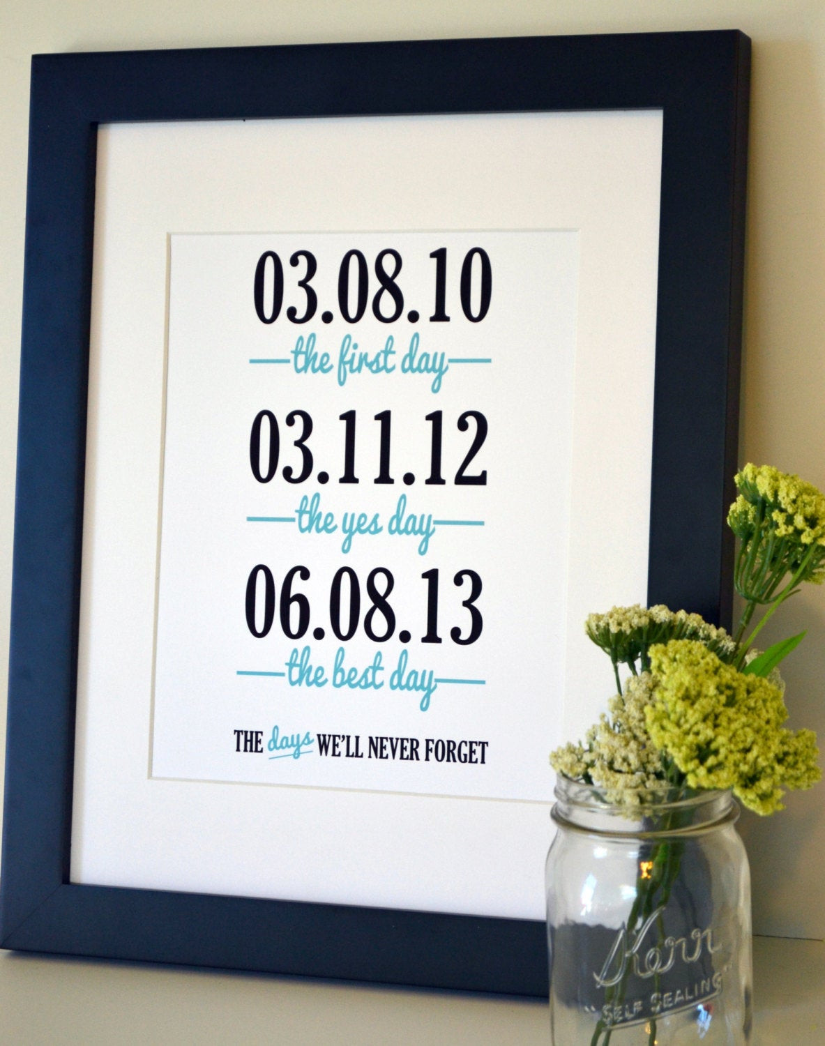 Wedding Anniversary Gift Ideas For Wife
 Wedding sign print 11x14 The first day the yes day Anniversary