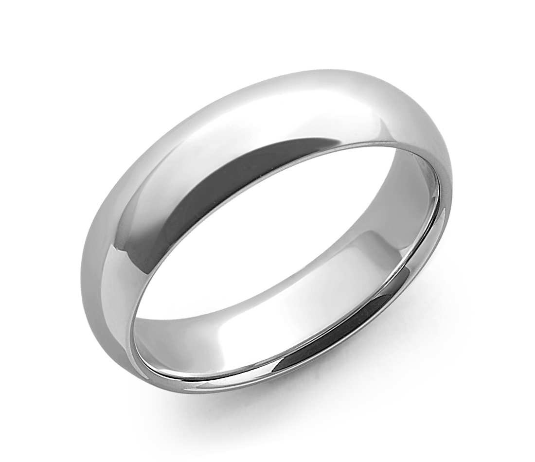 Wedding Band White Gold
 fort Fit Wedding Ring in 14k White Gold 6mm