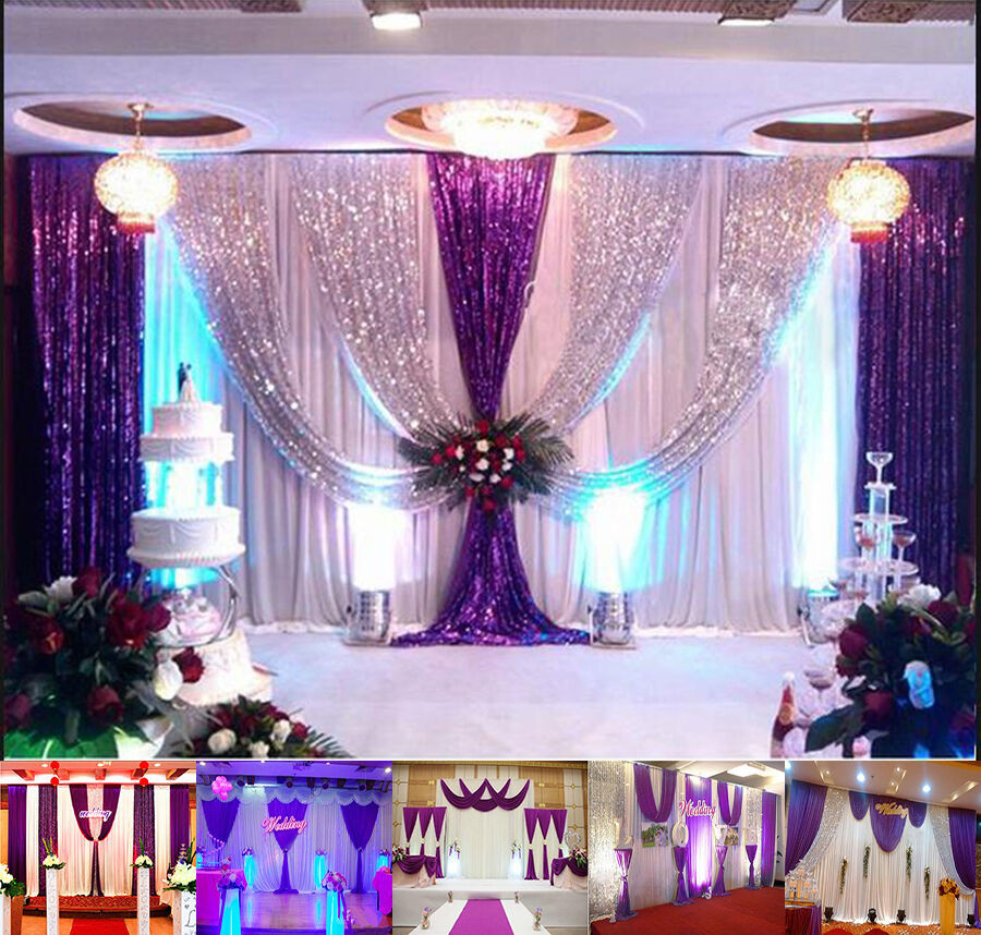 Wedding Decorations For Sale
 20X10FT Wedding Backdrop Curtain Purple Decor Sparkly