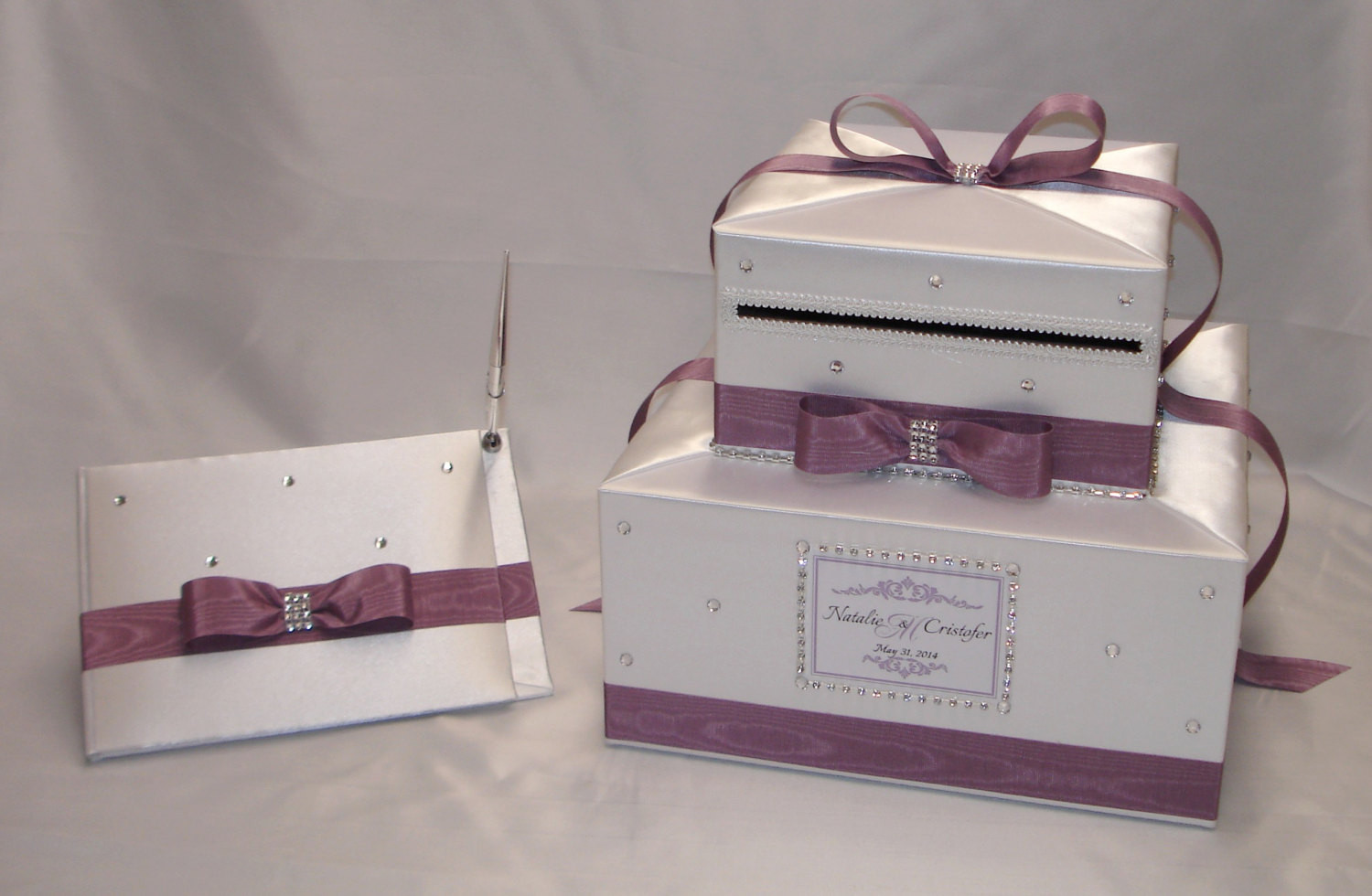 Wedding Guest Book And Card Box
 Elegant Custom made Wedding card Box matching Guest book