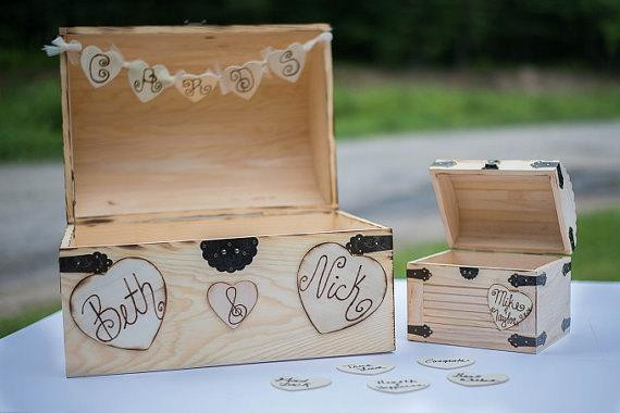 Wedding Guest Book And Card Box
 Rustic Wedding Card Box & Guest Book Set Rustic Wooden Wedding