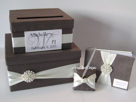 Wedding Guest Book And Card Box
 Wedding Card Box and Guest Book Pen Set Custom Made