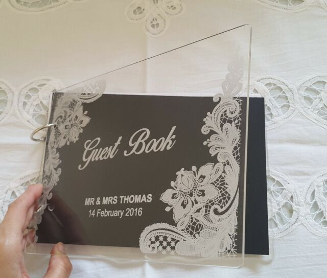 Wedding Guest Book Buy Online
 Buy Personalized Wedding Guest Book Clear Acrylic Cover