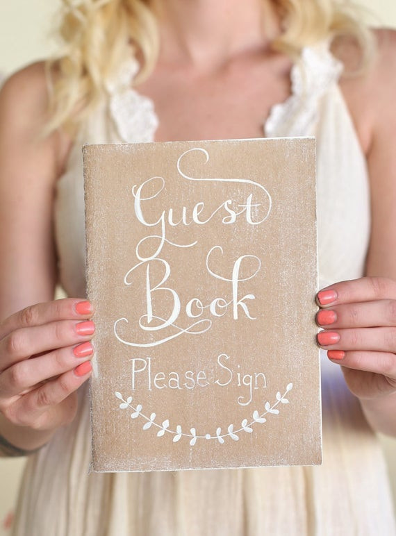 Wedding Guest Book Corner
 Wedding Guest Book Bridal Shower Guest Book Rustic Chic