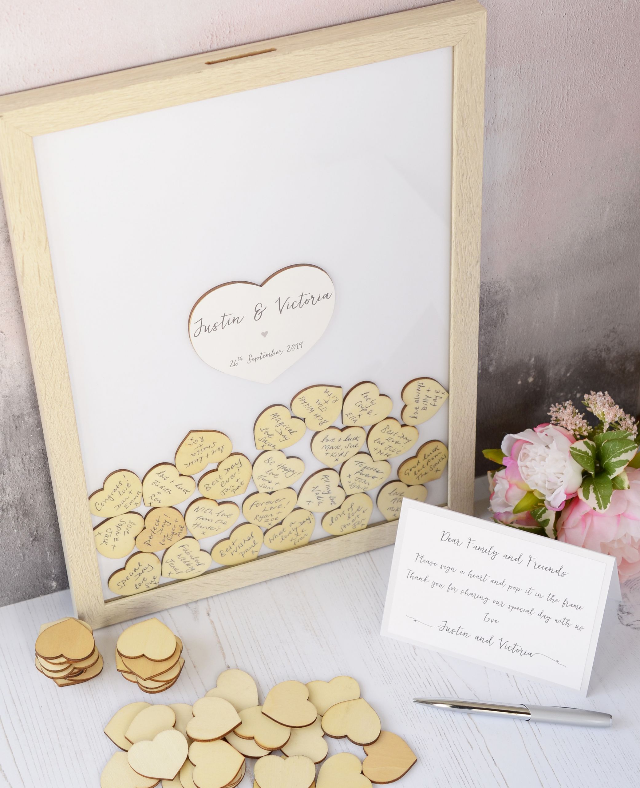 Wedding Guest Book Corner
 Personalised Drop Top Frame Wedding Guest Book Alternative