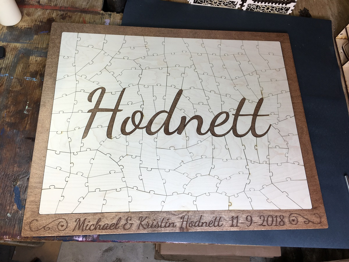 Wedding Guest Book Puzzles
 Custom Wooden Name Puzzle Wedding Guest Book Alternative