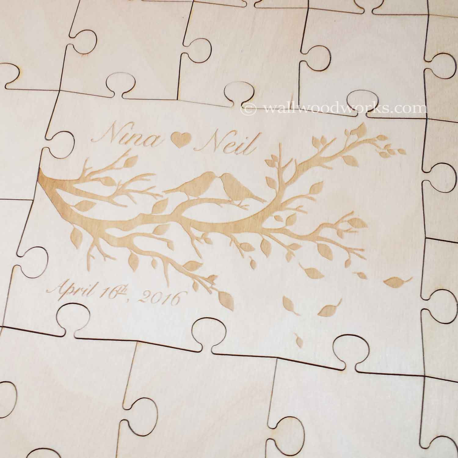 Wedding Guest Book Puzzles
 Lovebirds Wedding Guest Book Puzzle Wall Woodworks pany