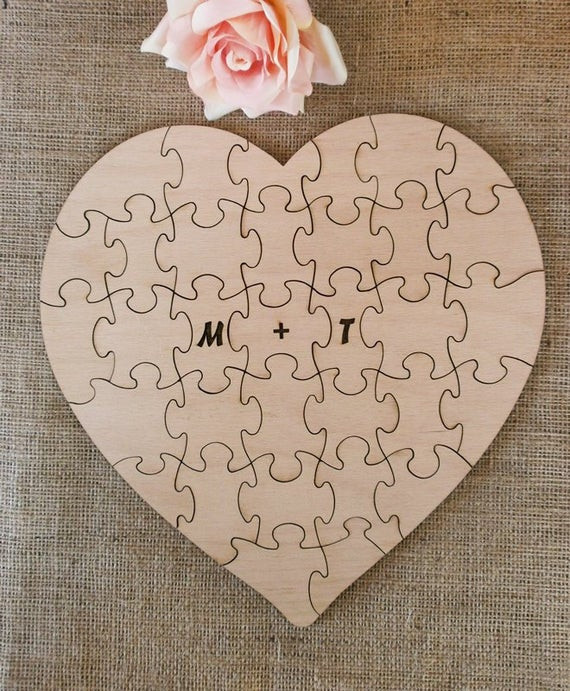 Wedding Guest Book Puzzles
 Items similar to Wedding Guestbook Puzzle Reception Decor