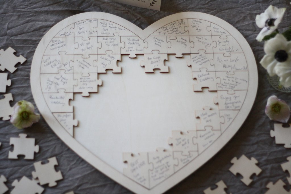 Wedding Guest Book Puzzles
 Wooden Heart Jigsaw Puzzle Wedding Guest Book The