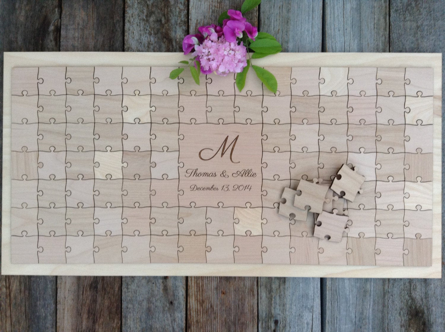 Wedding Guest Book Puzzles
 96 pieces Rustic Wedding Guest Book Puzzle Guest Book