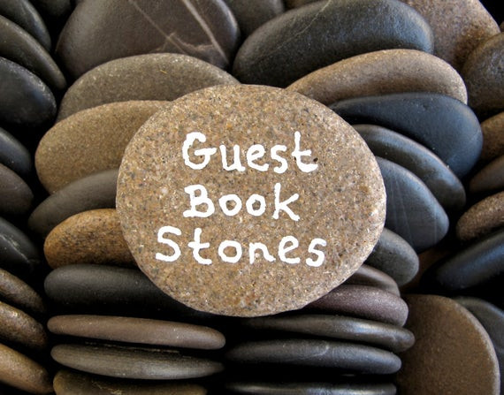 Wedding Guest Book Rocks
 80 Flat Rocks Wedding Stones Guest Book Stones Flat by
