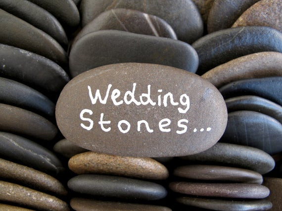 Wedding Guest Book Rocks
 60 Wedding Stones Guest Book Stones Wish Stones Flat by