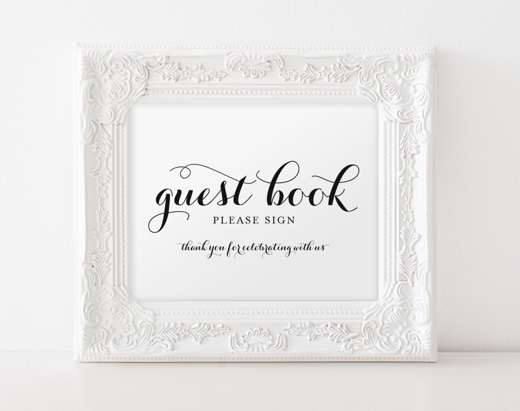 Wedding Guest Sign Book
 Guest Book Printable Guest Book Sign Wedding Guest Book