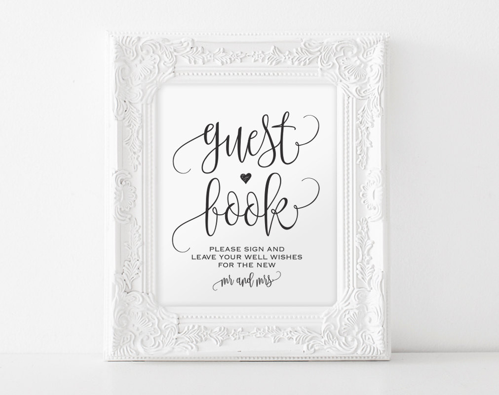 Wedding Guest Sign Book
 Guest Book Sign Please Sign our Guest Book Guest Book