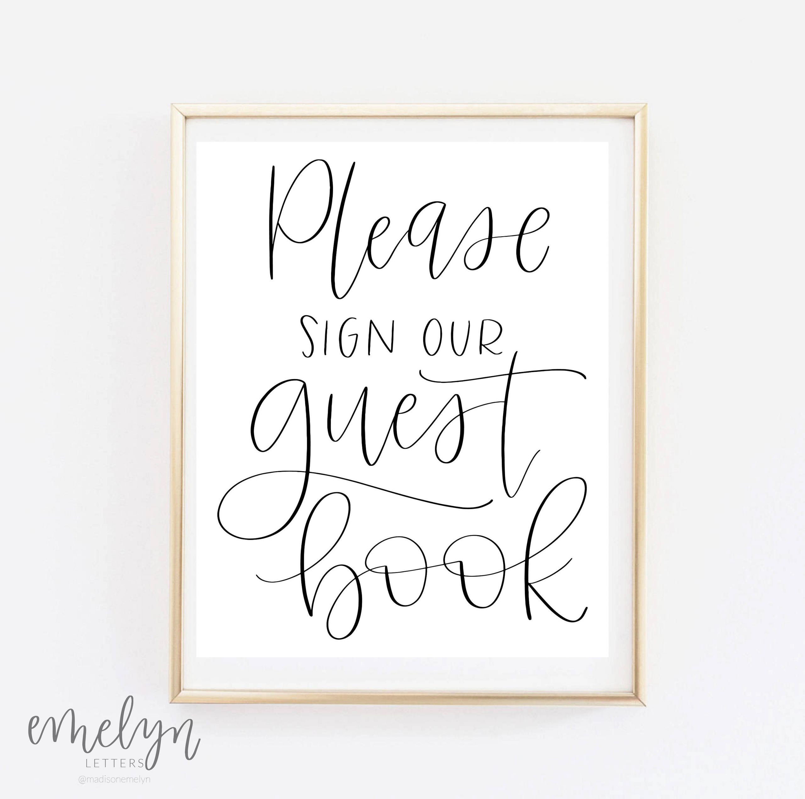 Wedding Guest Sign Book
 Please Sign Our Guest Book Wedding Print Guestbook Sign